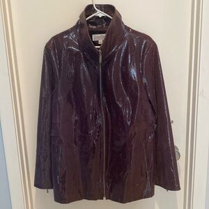 Bradley Bayou plum real leather snakeskin embossed jacket